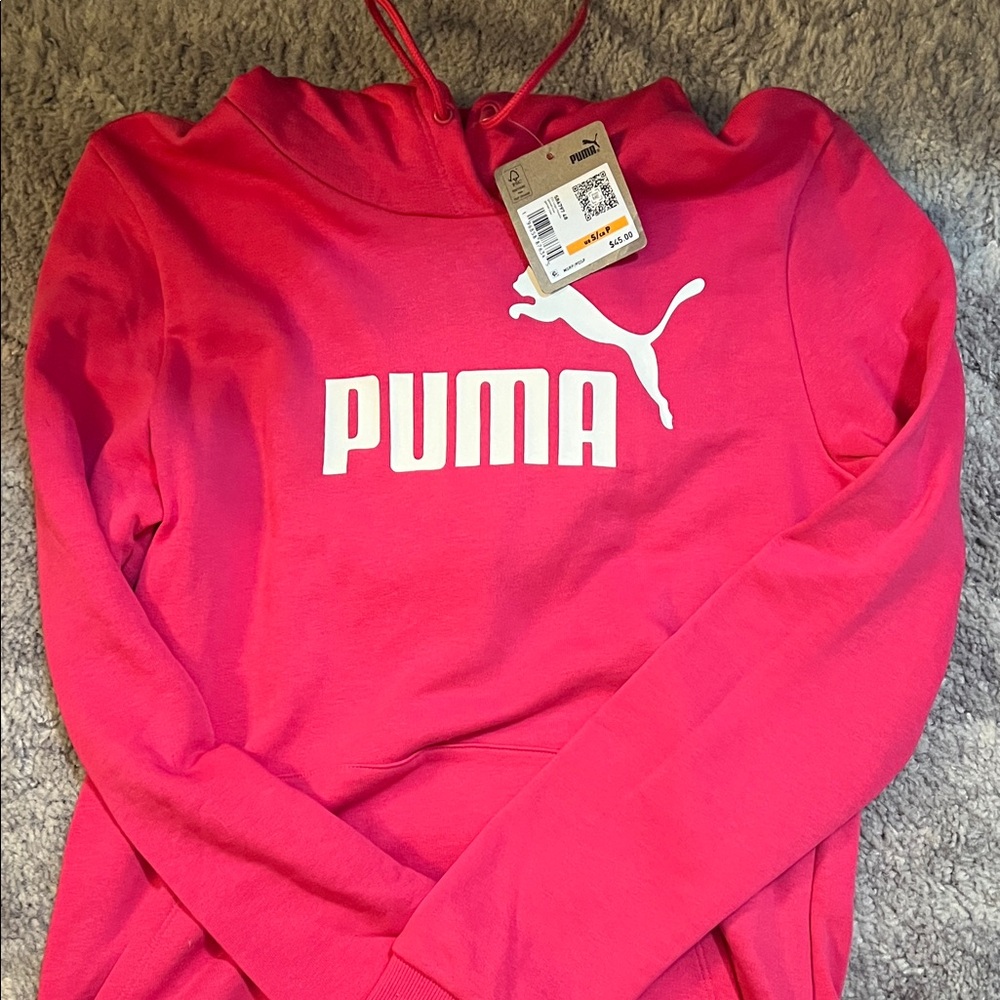 Puma Hot Pink Hoodie with White Logo